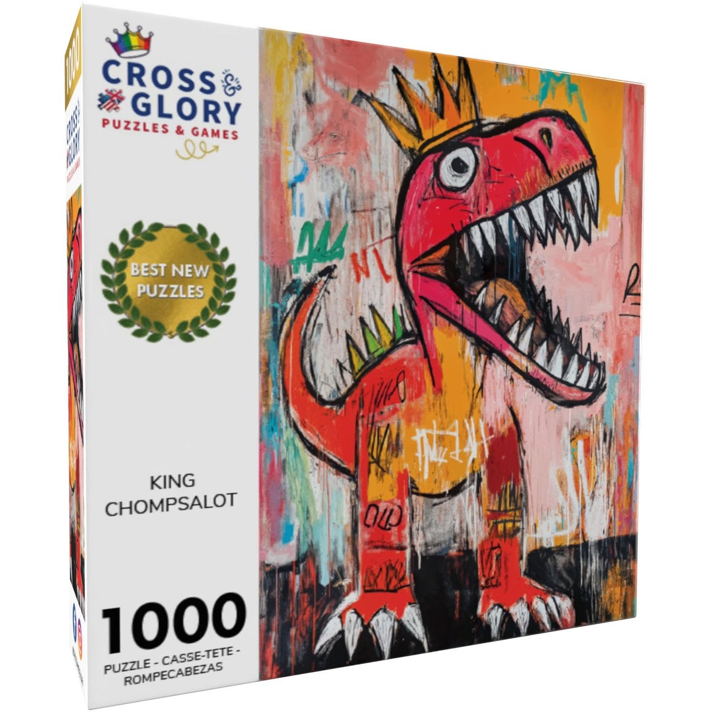 Cross & Glory - King Chompsalot - 1000 Piece Jigsaw Puzzle for Adults | Best New Dinosaur Puzzle | Prehistoric T-Rex Artwork | Challenging and Fun Puzzle Experience